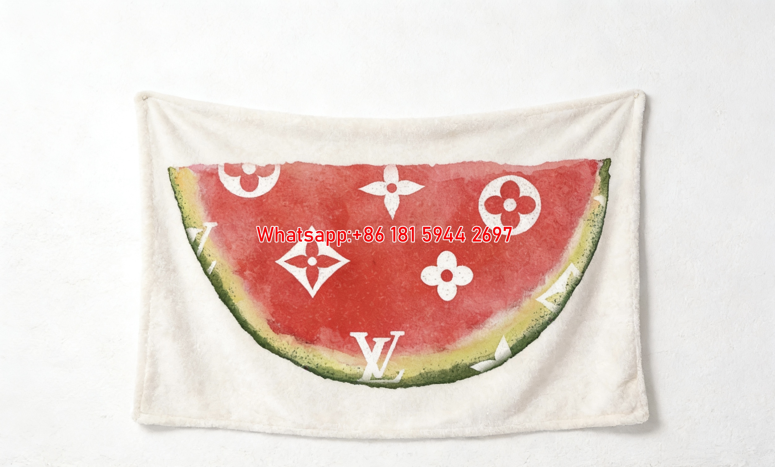 LV Watermelon Slice Art Blanket Luxury Monogram Watermelon Throw 033